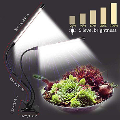 GHodec Grow Light,Full Spectrum White 84 LED Clip Plant Lights for Indoor Plants Growing, 4/8/12H Timer & 5 Dimmable Levels - size: 50W