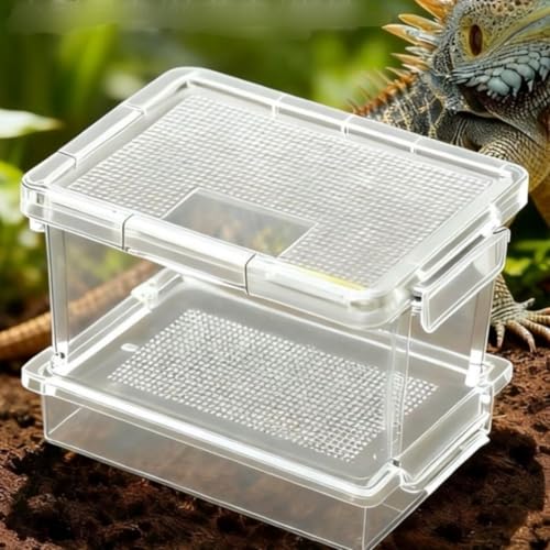 Mealworm Breeding Kit with Sifting Tray, Ventilated Insect Breeder Box, Multi-Layer Mealworm Container with Waste Collection Tray & Secure Locks for Reptile Owners, Crickets, Roaches & Feeder Insects