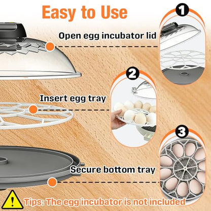 10 Jumbo Eggs JGT360 Goose Egg Tray Compatible with Nurture Right 360 Incubator, Large Goose Egg Turner Tray for Incubating Geese and Other Poultry