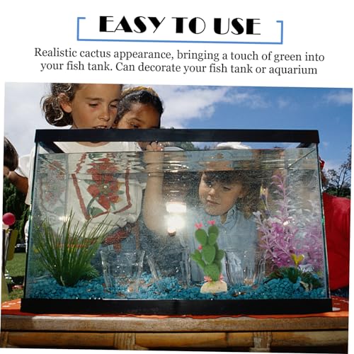 Artificial Plastic Cactus Aquarium Adornment Injection Molded Fish Tank Decor Vivid Simulation Plant for Reptile Habitat and Micro Landscape