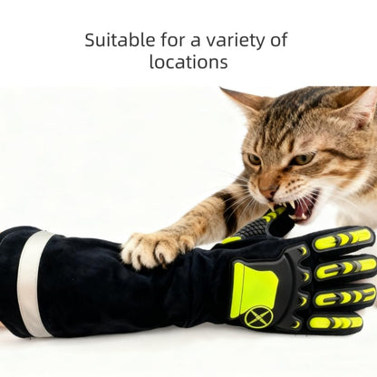 Bite-Proof Animal Handling Gloves - Snake/Dog/Cat Bite Resistant, Impact Protection, Extended Wrist Safety Gauntlets