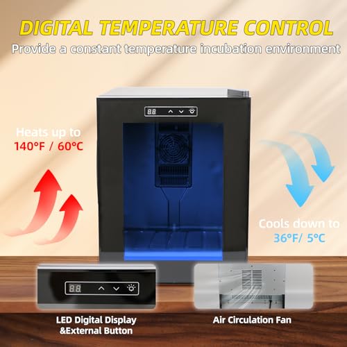 Reptile Incubator 33L Scientific Lab Incubator Digital Incubator Cooling and Heating Temperature can be Controlled at 50℉~104℉ Reptile Egg Incubator 110V Work for Small Reptiles - size: 33L