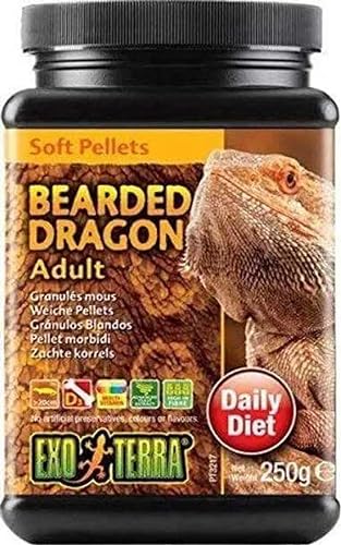 Exo Terra Bearded Dragon Food, Soft Pellets for Reptiles, Adult, 8.8 Oz., PT3217 - size: 8.8 Ounce (Pack of 1), style: Adult