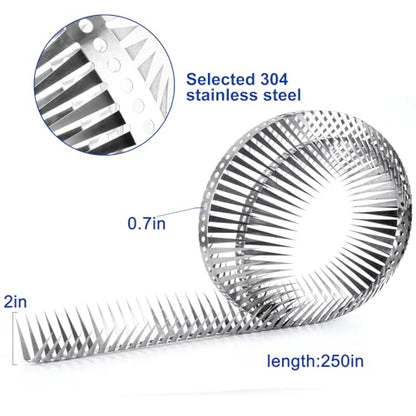 Bird Spikes - Stainless Steel Fence Spikes for Pigeons, Raccoons, Snakes - Deterrent Defender (250inch) - style: 250inch