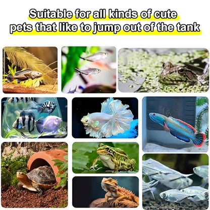 DIY Magnetic Fish Aquarium Anti-Jumping net Cover, Mesh Terrarium lid Aquarium Hood, Reptiles from Jumping Out