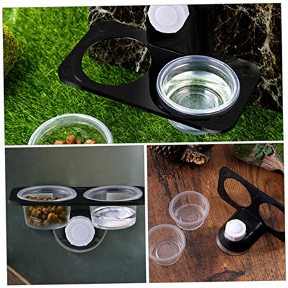 COLLBATH 2Pcs Reptile Food Bowl with Suction Cup Wall Hanging Feeder for Lizards and Geckos Durable Feeding Supplies with Strong Suction for Stable Use Tanks