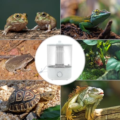 Reptile Fogger, 4L Top Fill Adjustable Mister Tank, Reptile Humidifier for Terrariums and Paludarium, Enhances Humidity Control, White, 1 Set