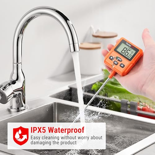 TempPro TP511 Digital Candy Thermometer with Pot Clip, Programmable Instant Read Food Meat Thermometer with 10'' Long Probe for Baking Grilling Oil Deep Fry Fathers Day Gift (Previously ThermoPro) - style: Programmable Design