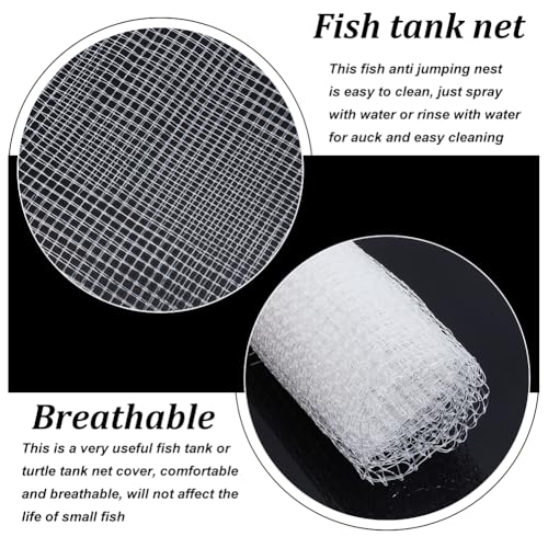 OLYCRAFT 39.4x36.4 Inch Fish Tank Lid Cover Protective Net with Screw Fastener Plastic Mesh Screen Netting for Fish Aquarium Screens Top Cover Fishes Tank Net Screen Covers Aquarium Mesh Top