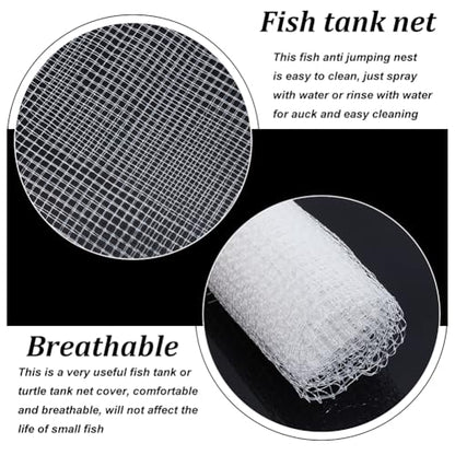 OLYCRAFT 39.4x36.4 Inch Fish Tank Lid Cover Protective Net with Screw Fastener Plastic Mesh Screen Netting for Fish Aquarium Screens Top Cover Fishes Tank Net Screen Covers Aquarium Mesh Top