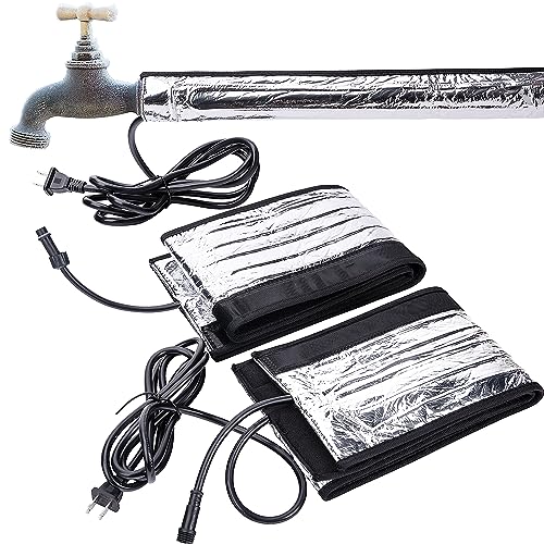 codree 2 Pcs Water Pipe Heat Blanket - 38.5" x 6" Water Pipe Heat Tape - Aluminum Foil Freeze Protection Heating Cable for Metal & Plastic Pipes, 110V, Max Temp 60˚ - color: 2 Pcs