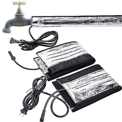 codree 2 Pcs Water Pipe Heat Blanket - 38.5" x 6" Water Pipe Heat Tape - Aluminum Foil Freeze Protection Heating Cable for Metal & Plastic Pipes, 110V, Max Temp 60˚ - color: 2 Pcs