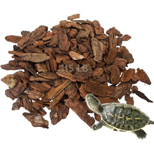 Hamiledyi Reptile Bark Bedding 22.9oz Tortoise Terrarium Substrate Natural Pine Bark Mulch Reusable Wood Chips for Bearded Dragon Snake Box Turtle Gecko Hermit Crabs(Small) - size: 1 Pcs-Small Reptile Bark Bedding