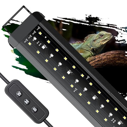 Pawfly 14 W UVB Light for Reptiles for 18" to 24" Terrariums Extendable Reptile Tank Light with Full Spectrum Brilliant with Day & Night Modes and Adjustable Brightness - size: 18-24 Inch (14W)