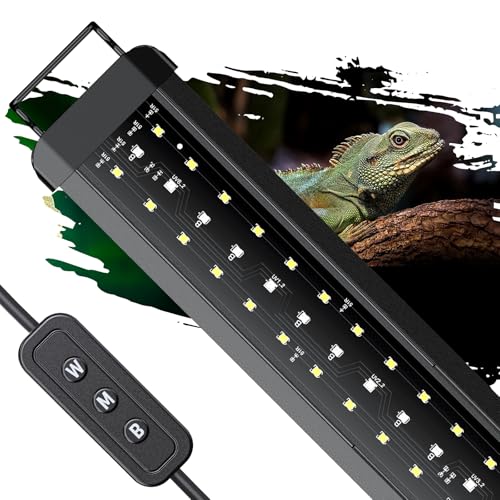 Pawfly 14 W UVB Light for Reptiles for 18" to 24" Terrariums Extendable Reptile Tank Light with Full Spectrum Brilliant with Day & Night Modes and Adjustable Brightness - size: 18-24 Inch (14W)