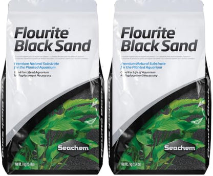 Flourite Black Sand, 15.4 Pound (Pack of 2) - size: 7 kg/ 15.4 lb (Pack of 2), style: Black Sand