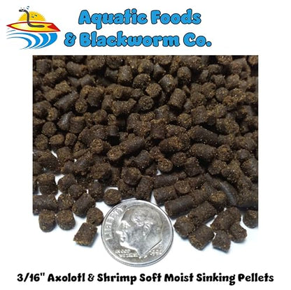 Axolotl Food, 3/16" Soft Moist Sinking Pellets, Rangen's Salmon Meal Pellets for Medium & Adult Axolotl. Also Shrimp, Snails, Crabs, All Tropical Fish...11oz Small Jar | For Adult Axolotl, Also for Shrimp, Snails, Crabs, Crayfish, Bottom Tropical Fish - s