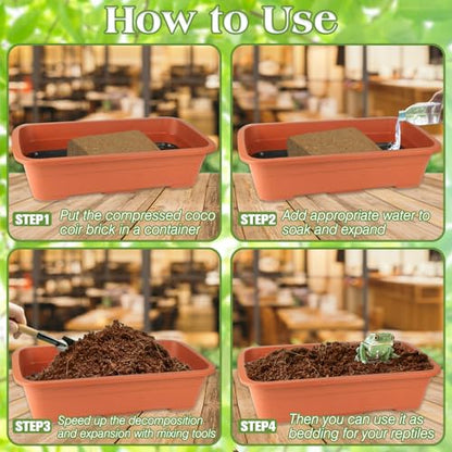 ZeeDix 10LBS Coconut Fiber Substrate, 100% Organic Coconut Husk Coco Coir Brick Terrarium Bedding for Reptiles, Tortoise, Bearded Dragon, Leopard Gecko, Snake, Hermit Crabs, Frogs, Tarantula - color: 1pcs-10lbs