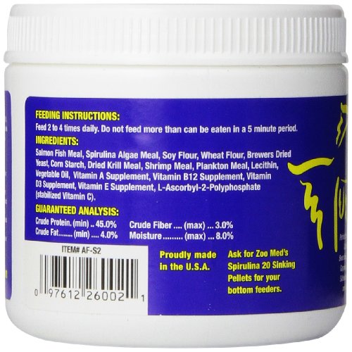 Zoo Med Spirulina 20 Flake Fish Food, 2-Ounce - size: 2 Ounce (Pack of 1)