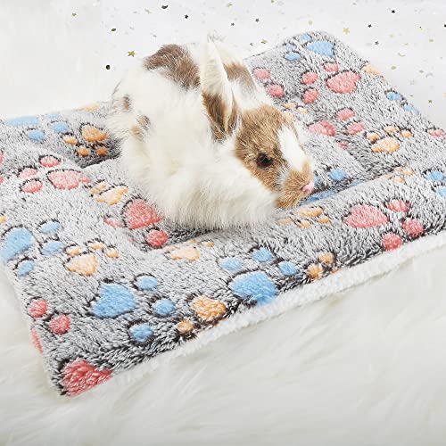 Small Animal Bed Mat, Soft & Warm, Suitable for Guinea Pig, Hamster, Rabbit, Rat and Bearded Dragon (XX-Large(19.7''x15.7''), Footprint Grey) - color: Footprint Grey, size: XX-Large(19.7''x15.7'')