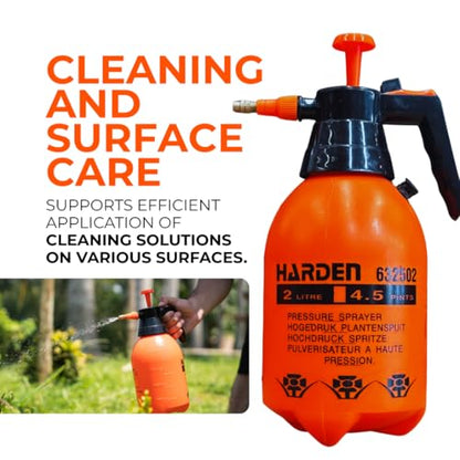 Half Gallon (0.53 Gallon / 68oz) Pump Sprayer, Handheld Garden Sprayer for Plants, Lawn Care & Cleaning, Adjustable Copper Nozzle