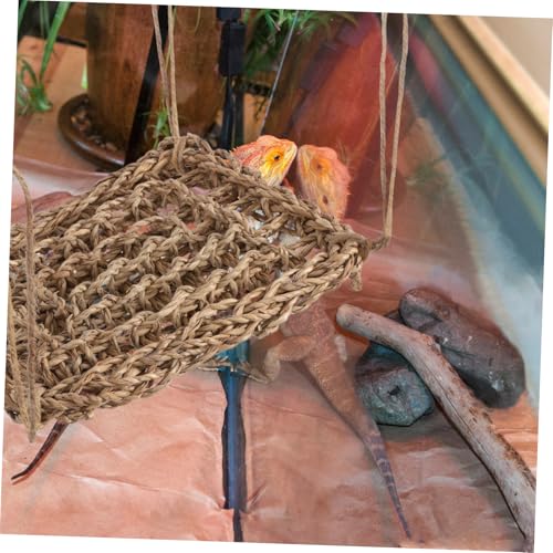 Hemoton Cooling Hammock for Animals Woven Reptile Swing Bed for Bearded Dragons Geckos and Hamsters Durable Design with Easy Installation Pet Resting Place