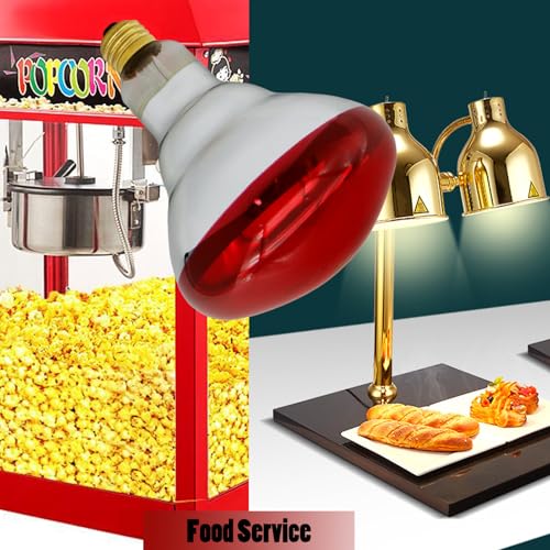 Infrared Lamps 250 Watts Heat Lamp Bulbs, R40 Brooder for Chickens, Infrared Reflector Heat Bulb for Brooder Coop Heater, Incandescent Heating Light Bulb for Food, Pet, Bathroom, Light Therapy, 2 Pack
