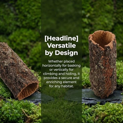 SHINEOFI Natural Cork Bark for Reptiles 9x4x3. 5" Wood Cork Rounds Tube Hide Reptile Bark Decor for Gecko Lizard Snake Spiders Bearded Dragons Tank Terrariums Turtle Tanks and Bird Cages Decor
