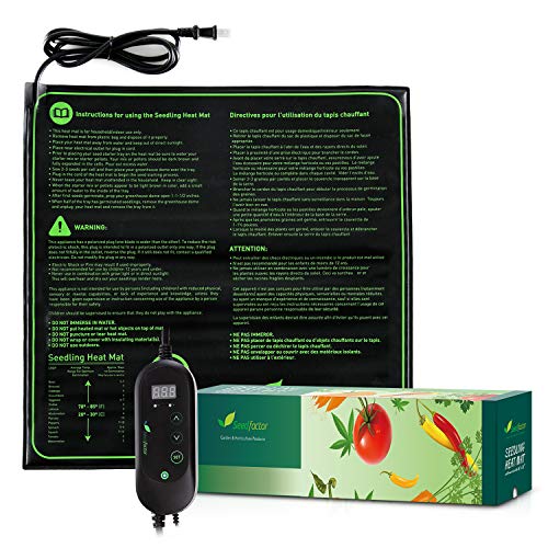 MET Certified Seedling Heat Mat with 50℉~108℉ Digital Thermostat Controller for Seed Germination (20" x 20") - size: 20" X 20" & Thermostat Controller