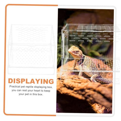 Abaodam Hatching Container with Lid Spider Scorpion Gecko Feeding Case for Reptiles Cage