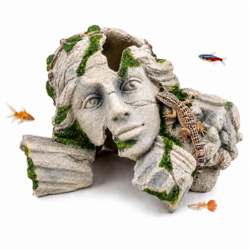 Mechpia Aquarium Hideout Cave, Reptile Cave Fish Tank Decorations Ornament Accessories for Breeding Betta Reptile Leopard Gecko
