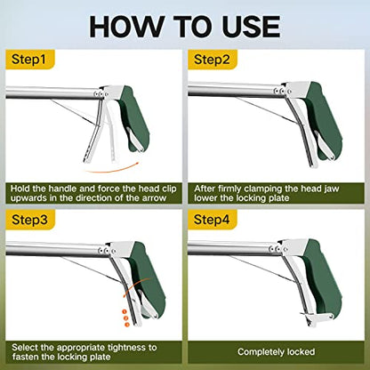 60" Snake Tongs Collapsible Grabber, Professional Reptile Snake Catcher Wide Jaw Handling Tool, Stainless Steel Snake Hook - size: 60 inch