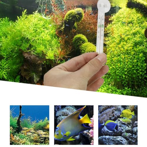 Aquarium Thermometer, Fish Tank Thermometer, Aquarium Temperature Gauge with Suction Cup, Floating Thermometer for Fish Tank, Household Fish Tank Temperature Gauge