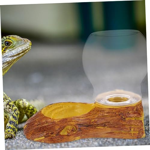 BESPORTBLE Resin Automatic Waterer for Turtles and Lizards 1.5L Crawler Water Dispenser Decorative Landscape Design for Reptile Terrariums and Habitats