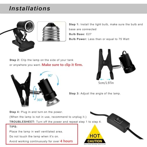 DOMICA Smart Heat Lamp for Reptiles with Auto Timer (2/4/8 Hours) 50W UVA UVB Light Bulb, Dimmable Basking Spot Light, Pet Heating Lamp for Turtle, Lizard, Snake, Beared Dragon, Bird Cage