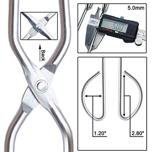 HINMAY Stainless Steel Kitchen Scissor Tongs Set, 2-Piece (10/13 Inch) | Metal Scissor Tongs for Cooking, Grilling, Serving, and Barbecue - color: Silver