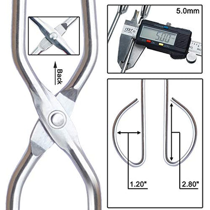 HINMAY Stainless Steel Kitchen Scissor Tongs Set, 2-Piece (10/13 Inch) | Metal Scissor Tongs for Cooking, Grilling, Serving, and Barbecue - color: Silver