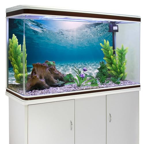 AWERT 48x18 inches Polyester Ocean Floor Background Undersea Ocean Floor Aquarium Background Tropical Tank Background - size: 48x18in/120x45cm