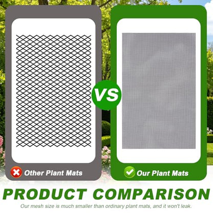 lasuroa 10pcs Flower Pot Mesh Pad, 11.8x7.87 Inch Bonsai Drainage Screens Plant Pot Drainage Mesh Barrier Mat for Preventing Soil and Substrate Leakage (White, Black) - color: White,black