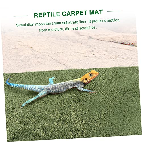 BESTonZON 2Pcs Reptile Carpet Mats for Terrarium Substrate Durable Washable Imitation Moss Mat for Lizards Snakes Turtles Comfortable Habitat Liner