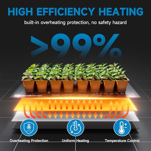 Hon&Guan 2 Packs 10"x 20.75" Seedling Heat Mat with Digital Thermostat Combo Set,Waterproof Plant Heating Pad for Germination,Indoor Gardening,Greenhouse - size: 10"x 20.75" 2 Pack