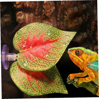Hemoton 4pcs Aquarium Fake Plants Purple Perilla Leaves with Suction Cups Artificial Terrarium Plant Decorations for Fish Tank Landscaping Reptile Tank Ornaments