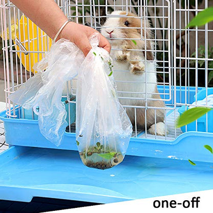 kathson 100 pcs Rabbit Cage Liners Disposable Large Plastic Mat Films for Bunny Guinea Pigs Chinchillas Rats Hamsters Hedgehogs and Other Small Animals 37"×27"