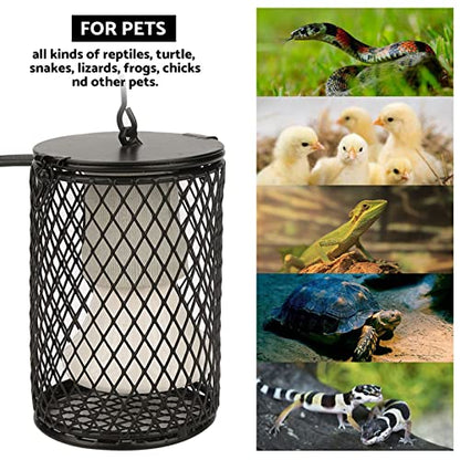Tbest Heat Lamp for Reptiles,Bird Cage Heater Reptile Nano,Chicken Coop Heater,Safer Than Brooder Lamps 100W Infrared Ceramic Emitter Heat Light Bulb Lamp Pet Reptile Brooder(Black) - color: Black