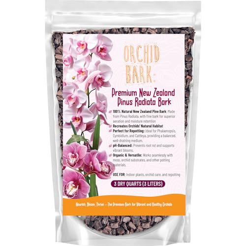 GARDENWISE Premium Orchid Bark for Potting Mix – Ready-to-Use Pine Bark for Indoor Plants, Orchid Repotting & Soil Mix Creation, Ideal Orchid Medium (3 quarts) - color: Orchid Bark, size: 3 quarts