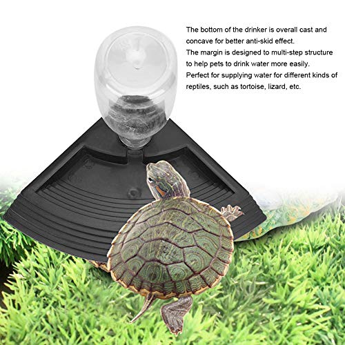 Pet Reptile Automatic Water Dispenser, Imitation Stone Design, Multi Step Edge Drinking Fountain Bowl for Tortoise, and Bearded Dragons