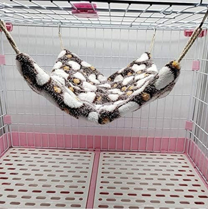 ISMARTEN Small Animal Hanging Hammock, Pet Hanging Nap Sack Sleep Bag Bed, Cage Hammock Beds for Ferret Guinea-Pig Sugar Glider Hamster Rat Mice Chinchilla Flying Gerbil and Squirrel - color: Coffee