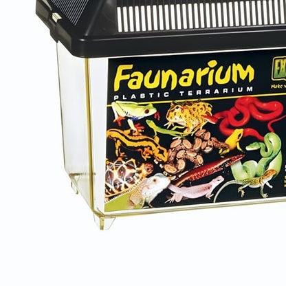 Exo Terra Faunarium Small PT2255 – Plastic Reptile Terrarium and Transport Container for Lizards, Spiders & Amphibians - size: Small