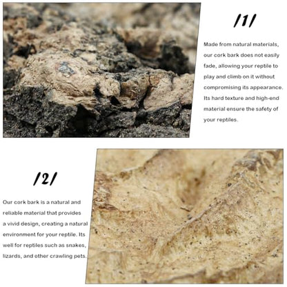 4Pcs Reptile Bark Decor Wood, Natural Cork Bark Tube Decor, Wood Bark Terrarium for Reptiles, Random Shape Random Size