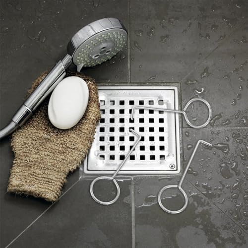 10pcs Stainless Steel Floor Drain Grate Hooks Bathroom Drain Removal Tool Tub Strainer Lifting Hooks for Shower and Sink Maintenance